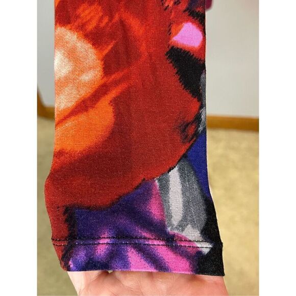 š Adrianna Papell floral cowl drapeāneck knit top sizeā L BIN P - Picture 4 of 11